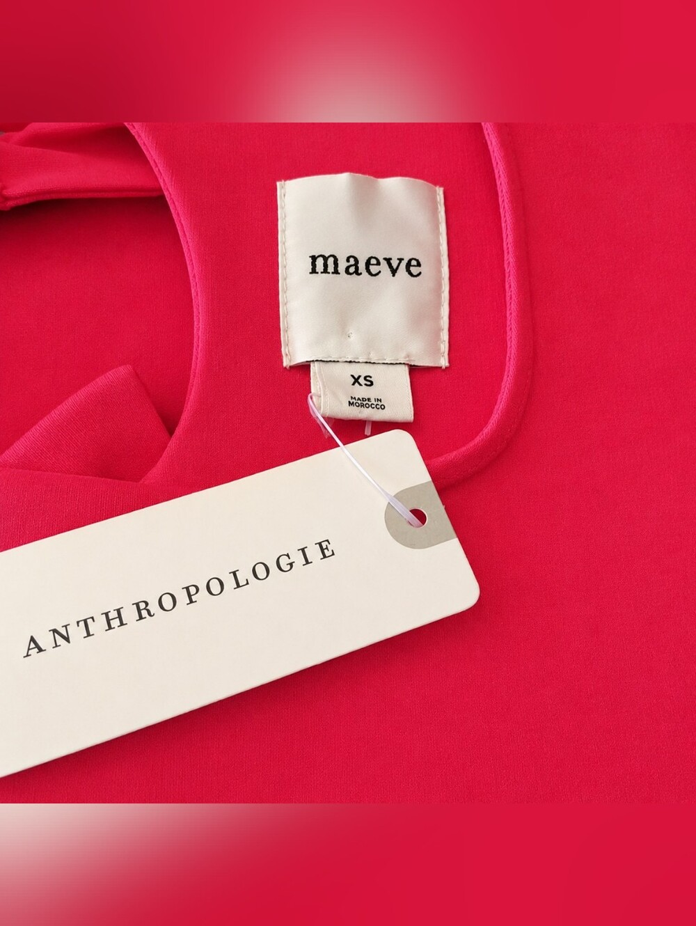 Anthropologie Maeve Bow-Back Cutout Midi Dress Fuchsia Pink XS NWT Feminine - Picture 4 of 13